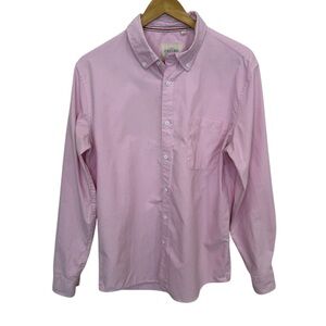 Oxford Men's Pink Button Down Long Sleeve Shirt, Size Medium